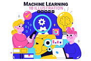 10 Machine Learning Illustration, a Technology Illustration by denayunebgt (Thumbnail 1 of 4)