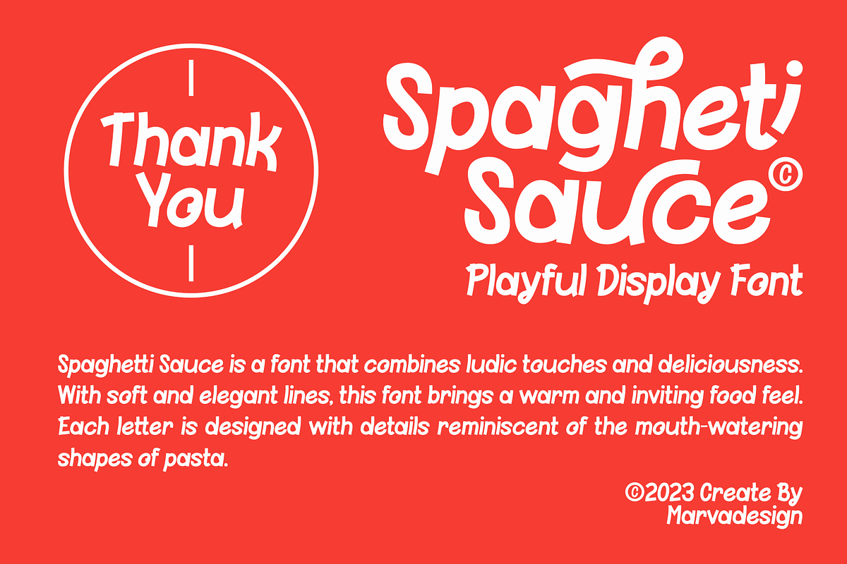Spagheti Sauce - A Modern Playful, a Handwritten Font by Marvadesign (Photo 3 of 6)