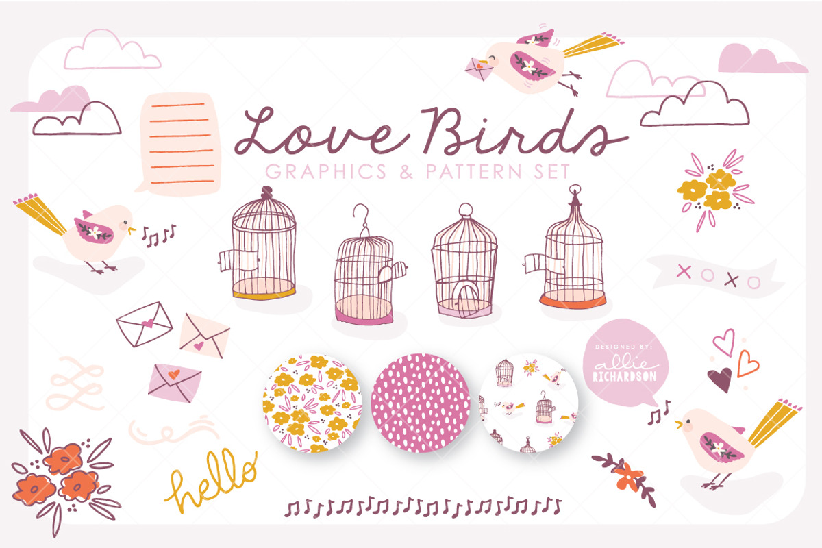 Love Birds | Vector Set, an Object Graphic by Allie Richardson Design (Photo 1 of 4)