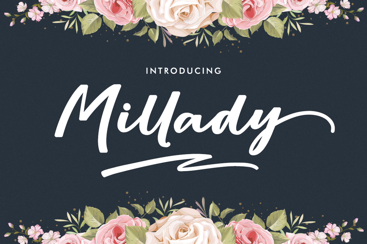Millany Script, a Script Font by josstype (Photo 1 of 7)