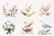 Summer Wedding Doves Clipart, an Illustration by CreationArt (Thumbnail 8 of 9)