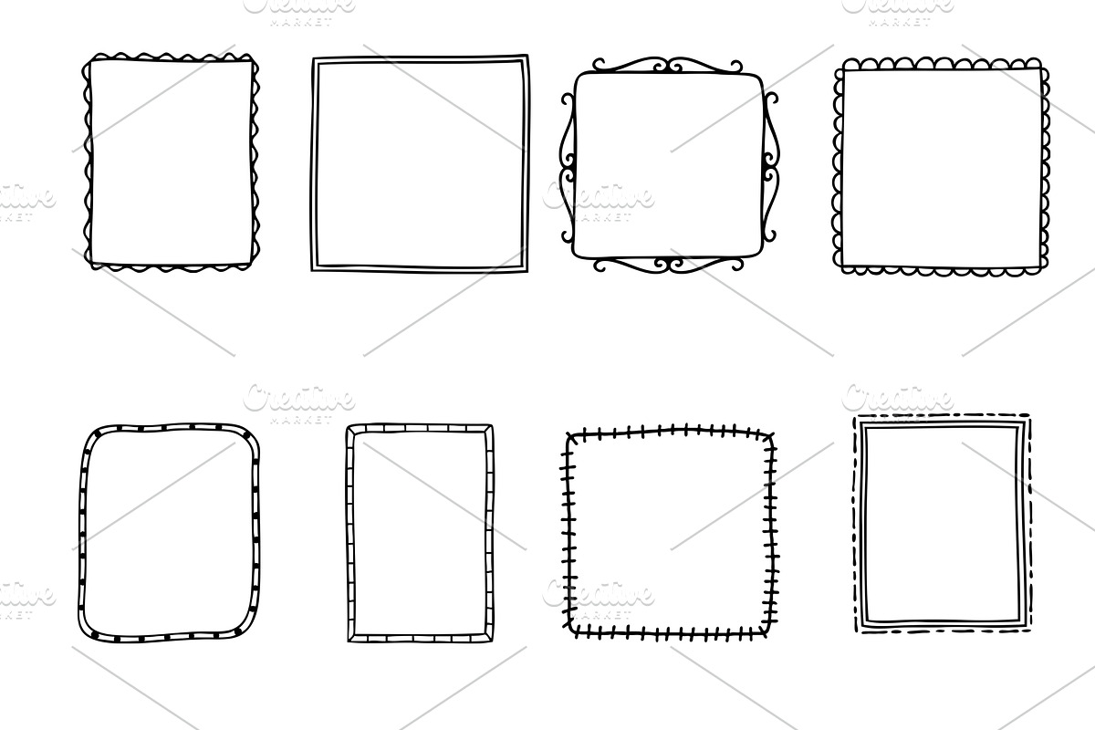 Hand-Drawn Vector frames and bunting, a Decorative Illustration by aivos (Photo 2 of 4)