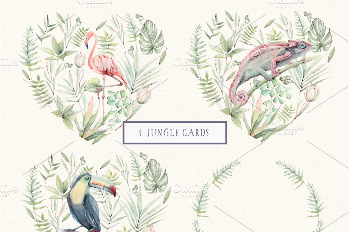 JUNGLE WIND Watercolor set, an Animal Illustration by Lemaris (Photo 4 of 9)