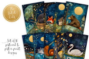 Sleeping Animals Postcards & Prints, an Animal Illustration by The Dutch Lady Designs