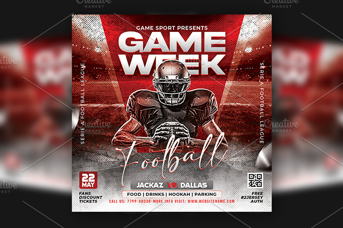 Football Game Flyer Template, a Flyer Template by Artonix (Photo 1 of 3)