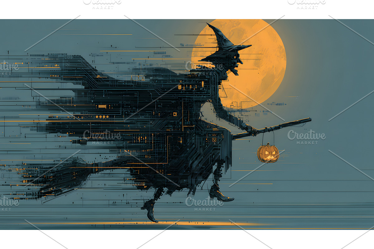 Fool moon with a Witch holding a, an Illustration by Lukas Jonaitis SHOP