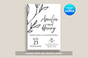 Minimalist Wedding Invitation Canva, an Invitation Template by M9 Design (Thumbnail 2 of 5)