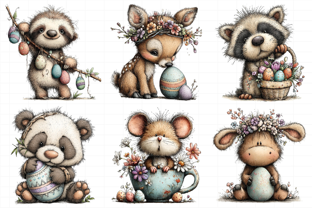 Whimsical Easter Animals Clipart, an Illustration by Daily.Designs (Photo 6 of 7)