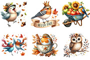 Whimsical Fall Birds Clipart, a Seasonal Illustration by DreamArtGraphic (Thumbnail 2 of 4)