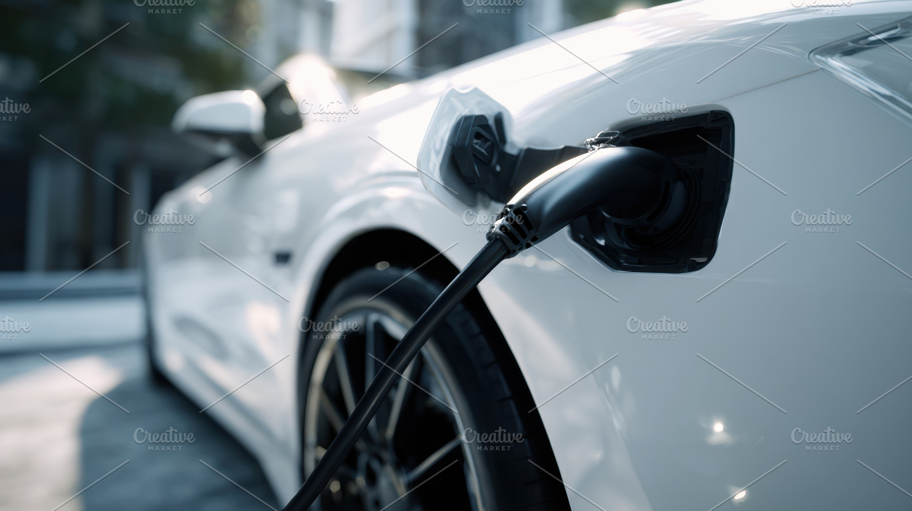 EV charger by the building, a Photo by Beautiful things