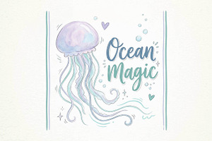 Cute Coastal Sea Life Sublimation, a Seasonal Illustration by DreamPrint404