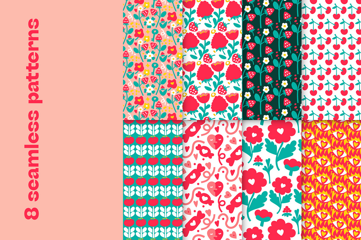 Secret garden. Cliparts and patterns, a Decorative Illustration by Oliana Moroz (Photo 10 of 15)