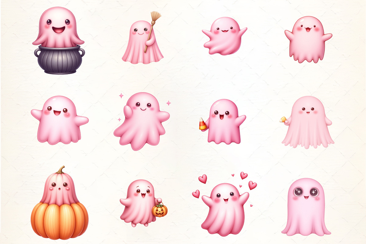 Halloween Pink Ghost, an Illustration by CrexoraLab (Photo 2 of 5)