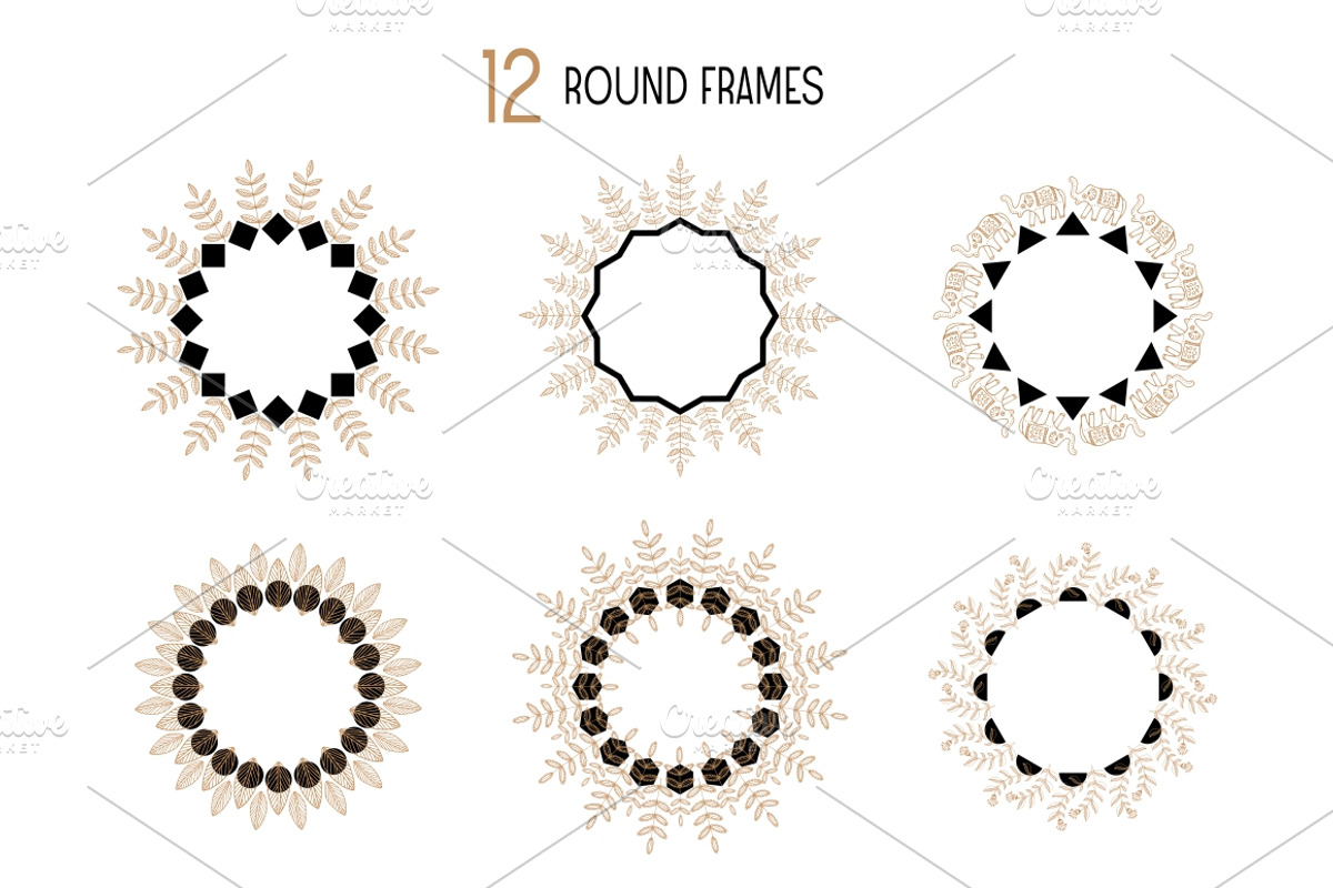 Geometric and doodle design elements, a Decorative Illustration by OlgaAlekseenko (Photo 3 of 4)