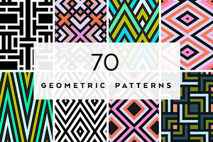 70 seamless geometric patterns set