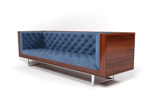 Milo Baughman Velvet Sofa