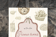 Picnic hand drawn line illustrations, an Object Illustration by Vero Arts (Thumbnail 5 of 11)