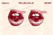 Retro Cherry Illustrations PNG & SVG, an Object Graphic by Marie T (Thumbnail 10 of 12)