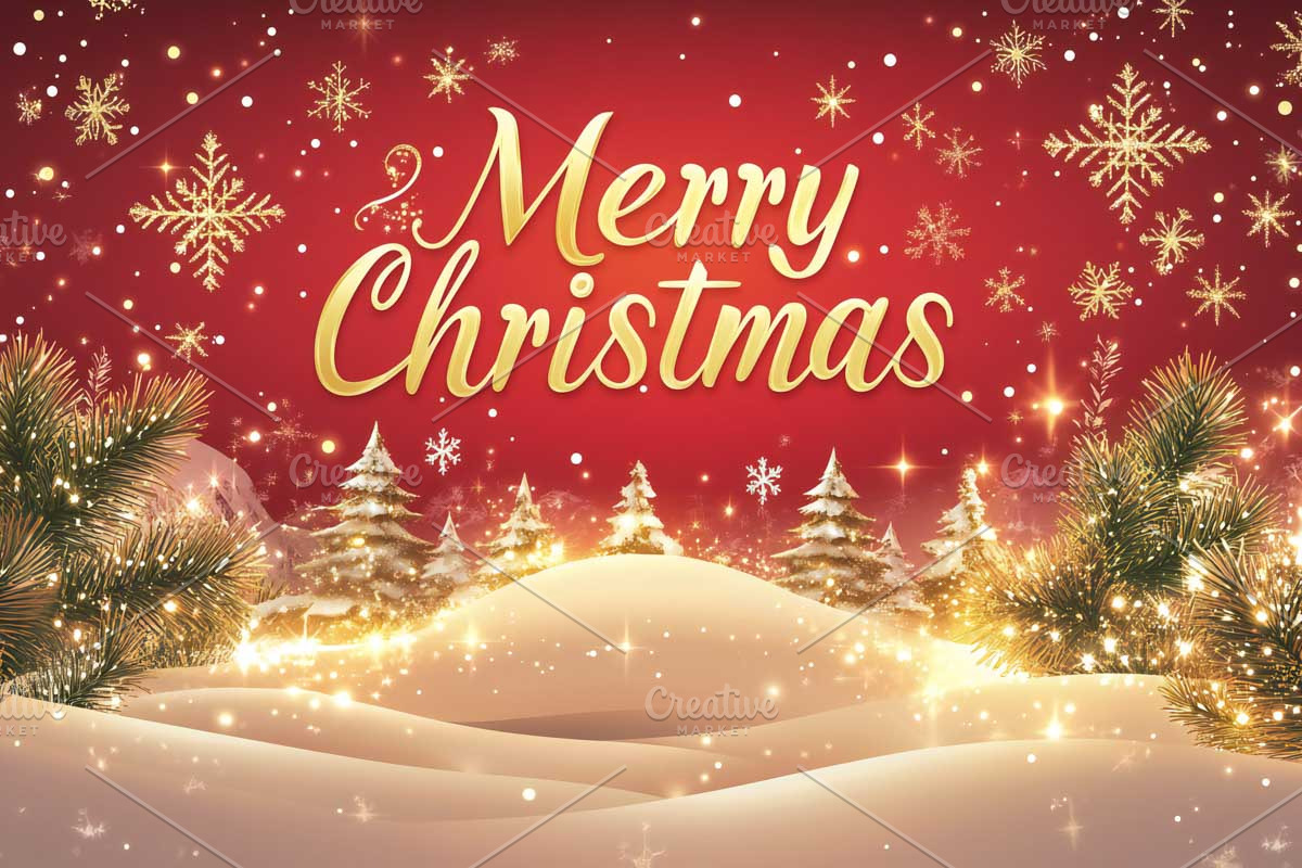 Merry Christmas Greeting Cards, a Decorative Illustration by VetalStock (Photo 5 of 8)