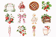 Watercolor Strawberry Goose Clipart, a Seasonal Illustration by Design Market (Thumbnail 5 of 5)