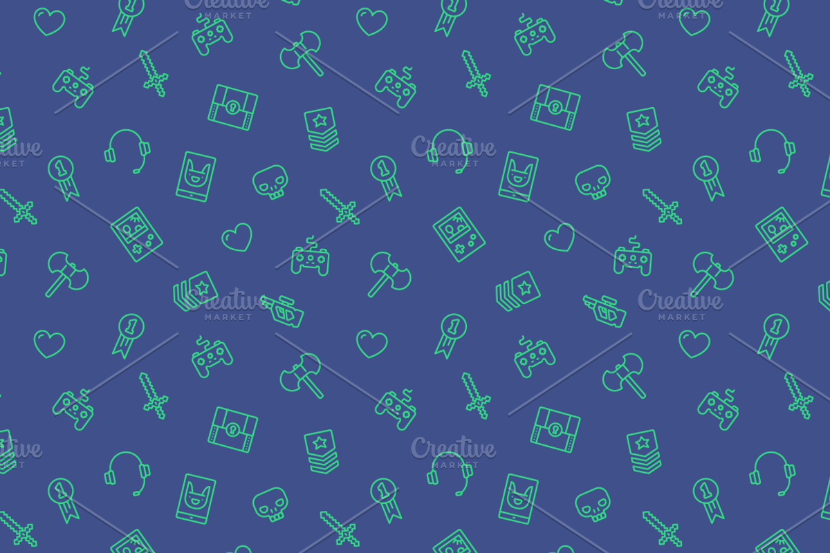 GAMER: icons and patterns, an Outline Icon by chewkotski (Photo 5 of 6)