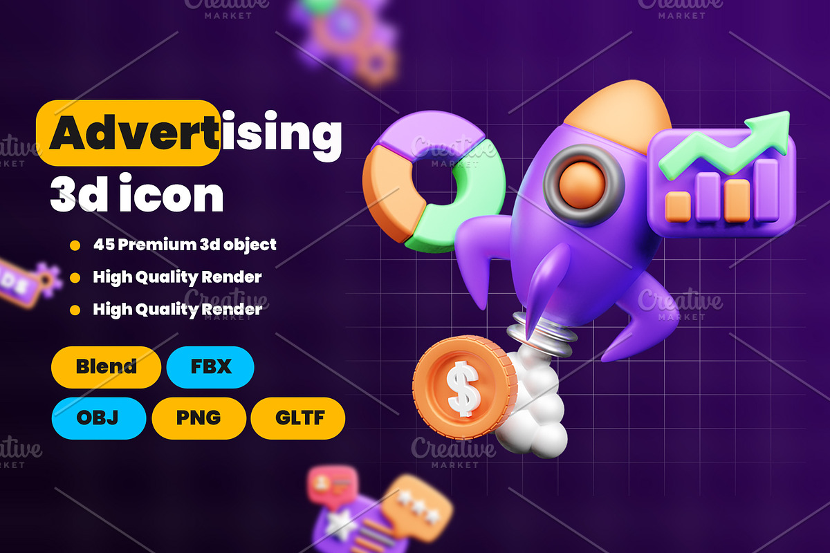 Marketing and Advertising 3d Icon, an Object 3D Model by Ui Stock (Photo 2 of 6)