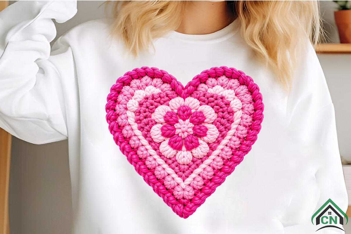 Faux Yarn Crochet Valentine Heart, an Illustration by Craft Nest (Photo 4 of 8)