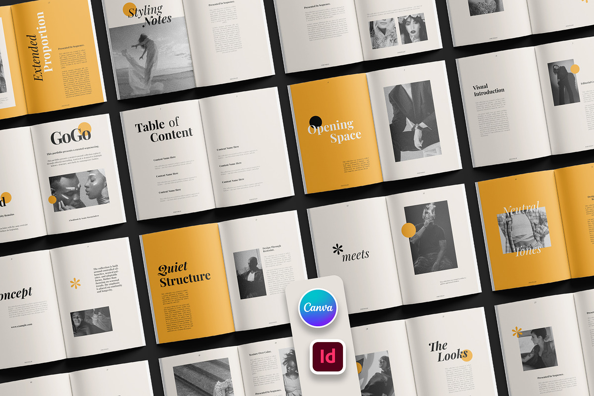Portfolio Template, InDesign & Canva, a Brochure Template by Artisan Vibes (Photo 1 of 9)
