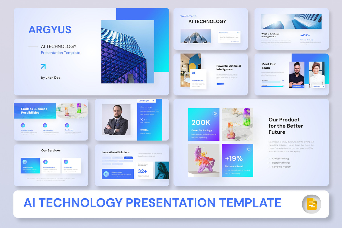 Argyus – AI Technology Google Slides, a Presentation Template by Premast