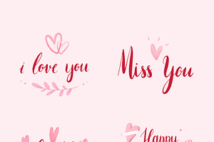 Valentines Day Typography Vector