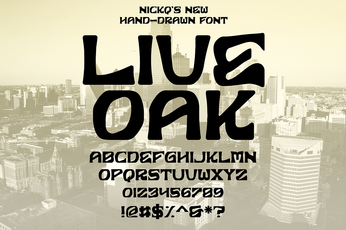 Live Oak Hand Drawn Font, a Font by nickqtx