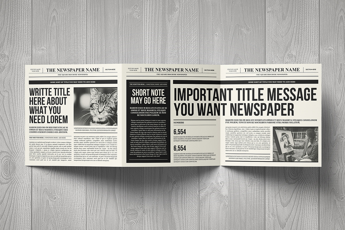 Newspaper Brochure Trifold, a Brochure Template by Luuqas Design