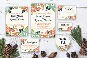 Floral Wedding Invitation Template