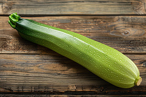 Green zucchini on wooden table, a Food & Drink Photo by AlyaAnd