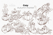 Vintage Autumn Botanical Line Art, a Seasonal Illustration by katmonne (Thumbnail 6 of 14)