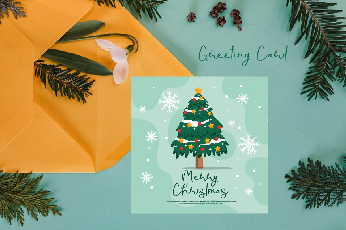 6 Pine Tree Christmas Greeting Card, a Business Card Template by jongcreative (Photo 4 of 6)