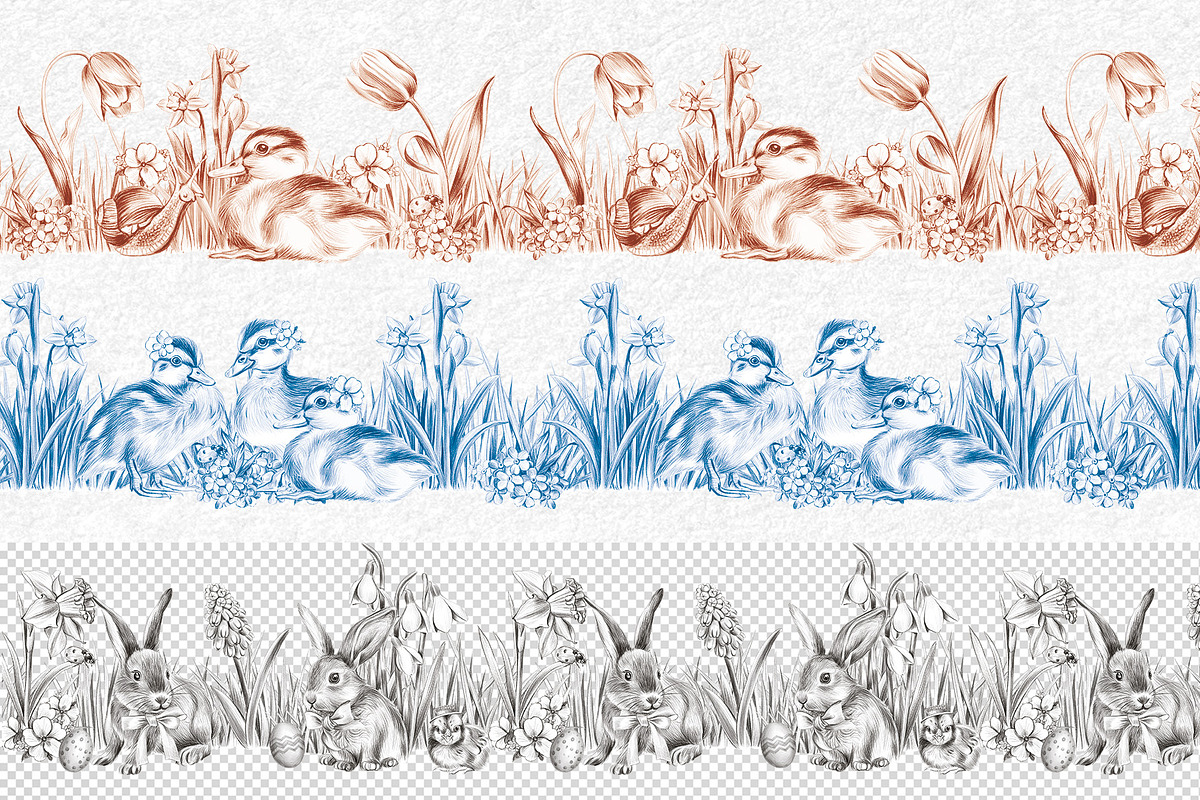 Easter Animals Hand Drawn Clipart, an Animal Illustration by InstaDesignPro (Photo 7 of 14)