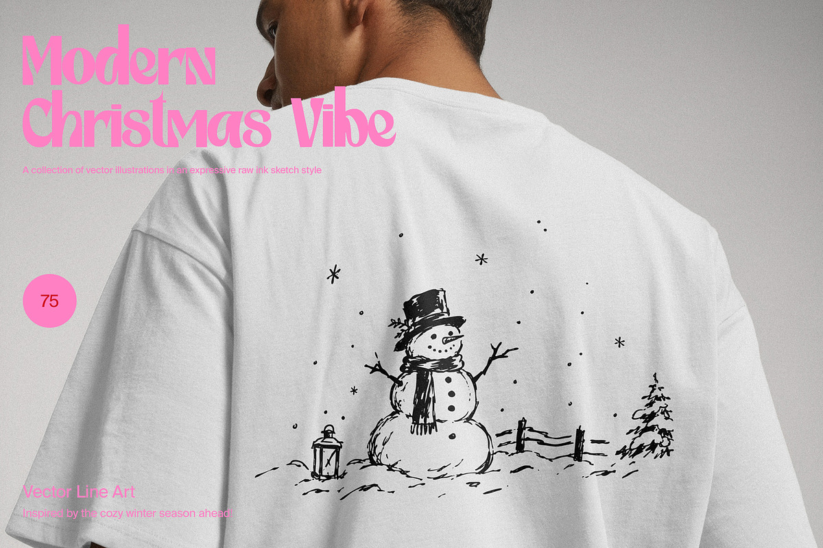 Christmas Vibe: Vector Line Art, a Seasonal Illustration by divanovskaya_nv (Photo 14 of 15)