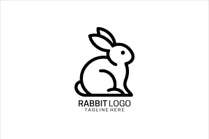 Line art Rabbit Logo, a Branding & Logo Template by Vectorium Studio
