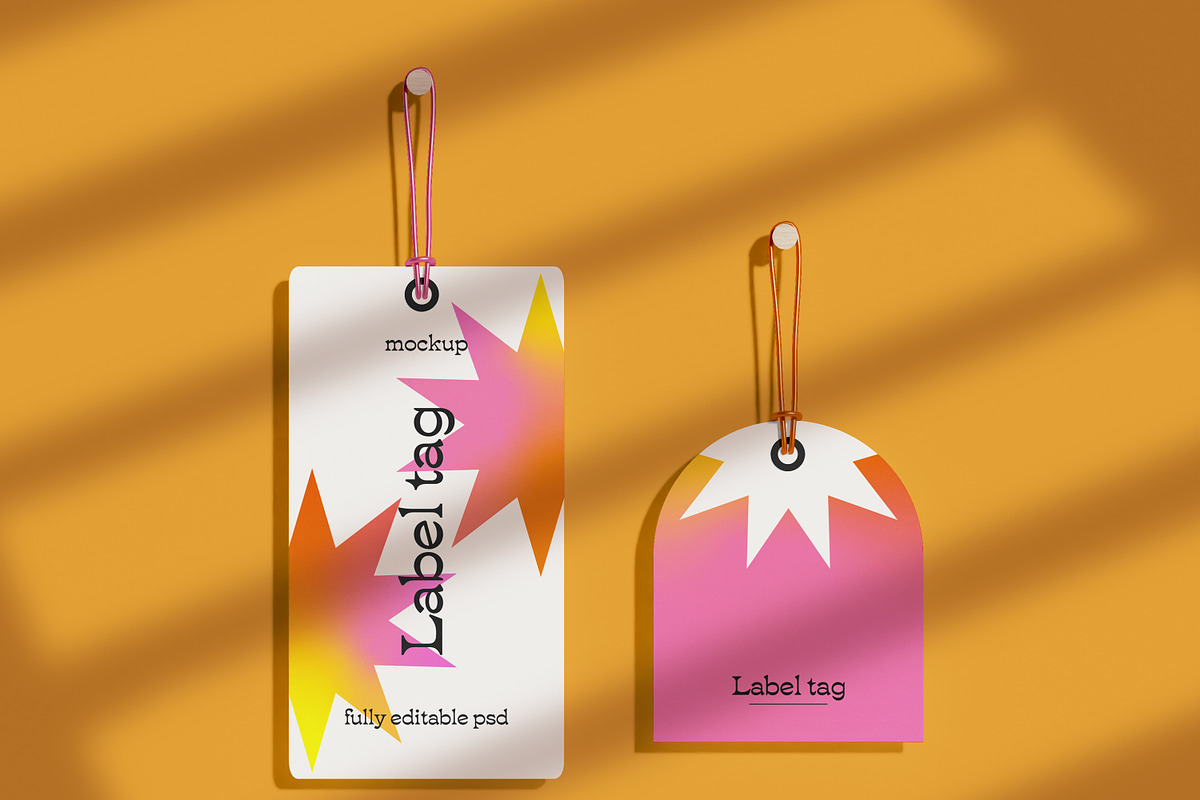 Set of Label Tags Mockup, an Apparel Mockup by Mego-studio