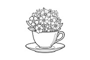 Floral Teacup Line Art Bundle, an Illustration by Gfx_Store (Thumbnail 25 of 51)