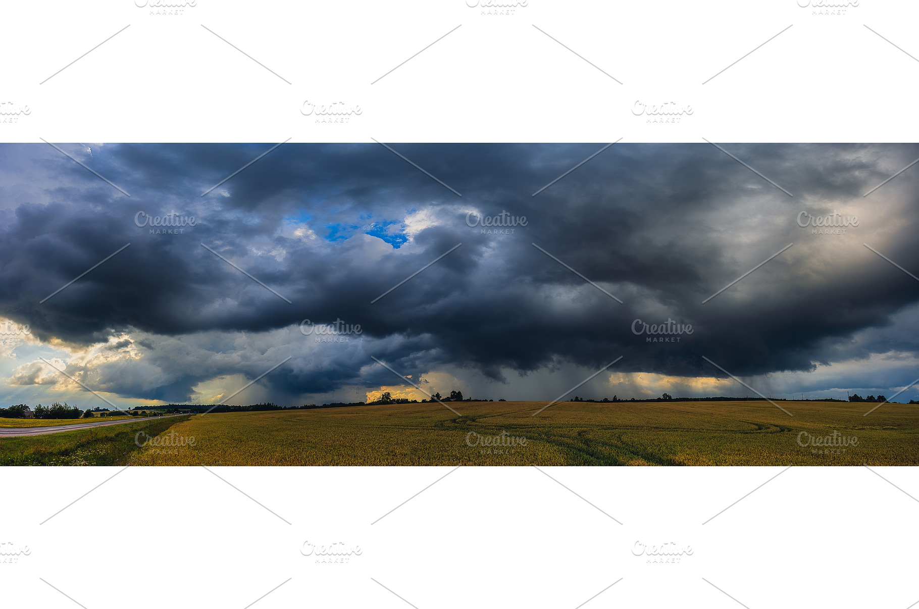 Panorama of dramatic storm clouds in, a Nature Photo by Lukas Jonaitis SHOP