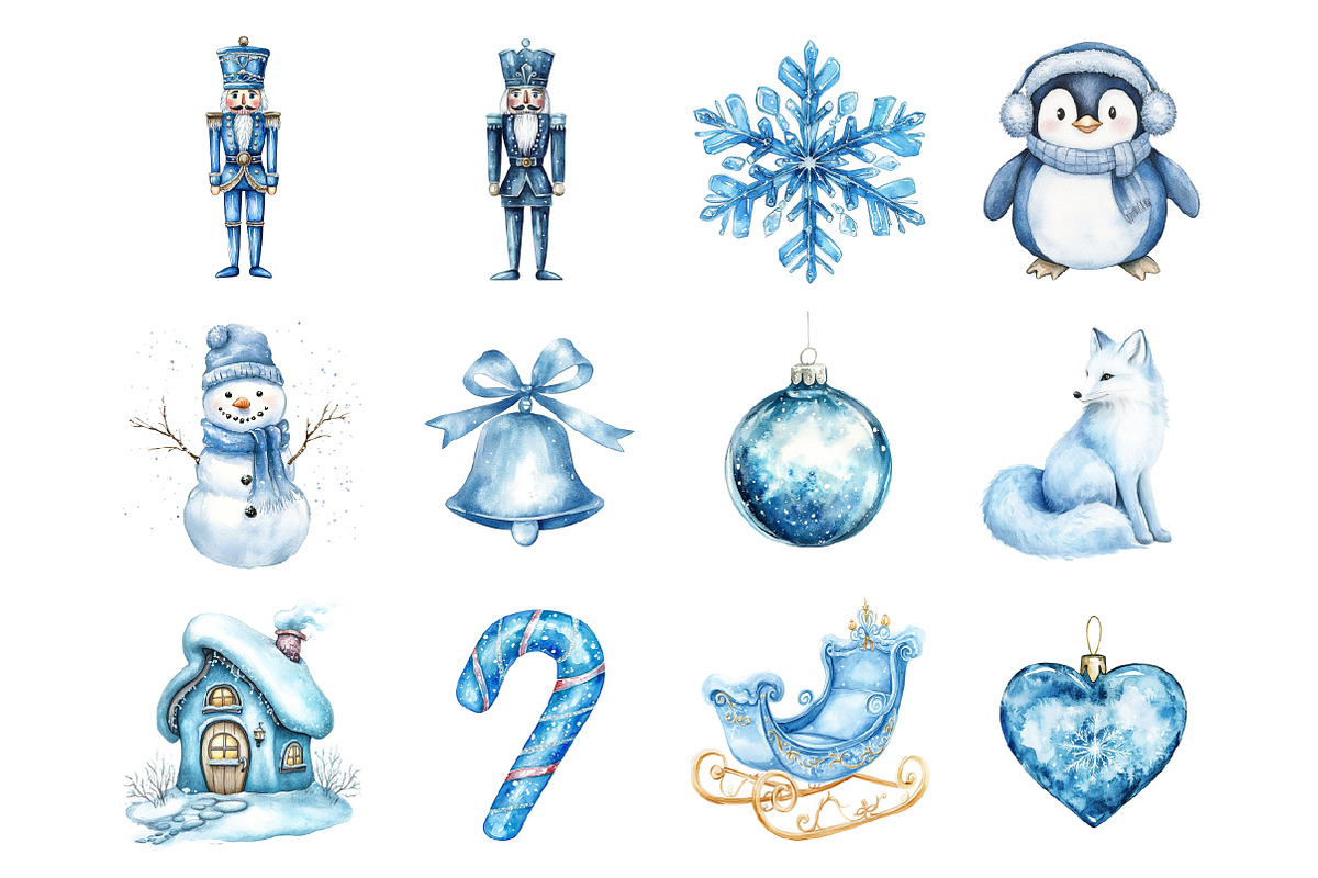 Icy Blue Christmas Clipart, an Illustration by Design Market (Photo 3 of 3)