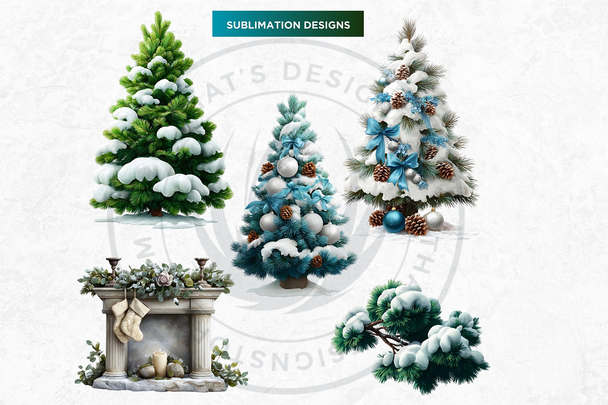 Watercolor Winter Scenes Cliparts, a Seasonal Illustration by ThatsDesignArt (Photo 4 of 17)