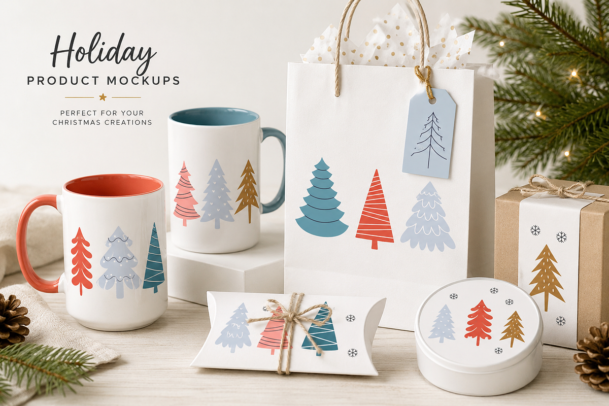 Christmas Trees Illustrations, a Seasonal Illustration by Anna Studio (Photo 8 of 12)