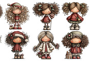 Whimsical Christmas Doll Clipart, an Animal Illustration by Creative Art (Thumbnail 2 of 6)