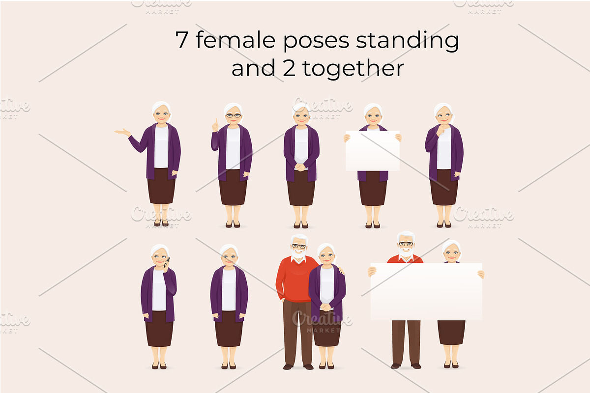 Senior man and woman bundle, a Person Illustration by Volha Hlinskaya (Photo 5 of 5)