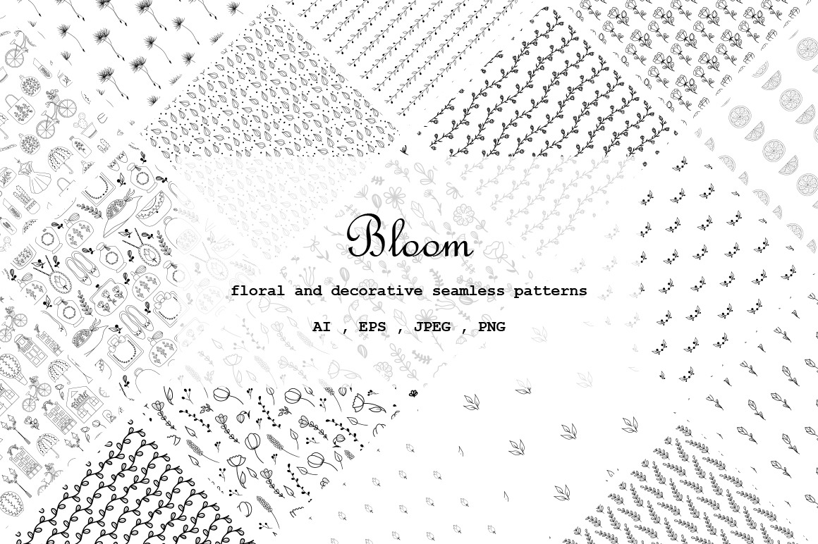 Bloom - floral & decorative patterns, a Pattern Graphic by NatalieArtShop