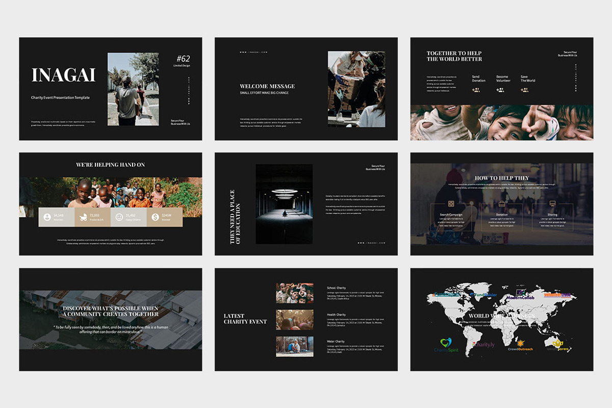 Inagai : Charity Google Slides, a Presentation Template by Punkl Camp (Photo 6 of 9)