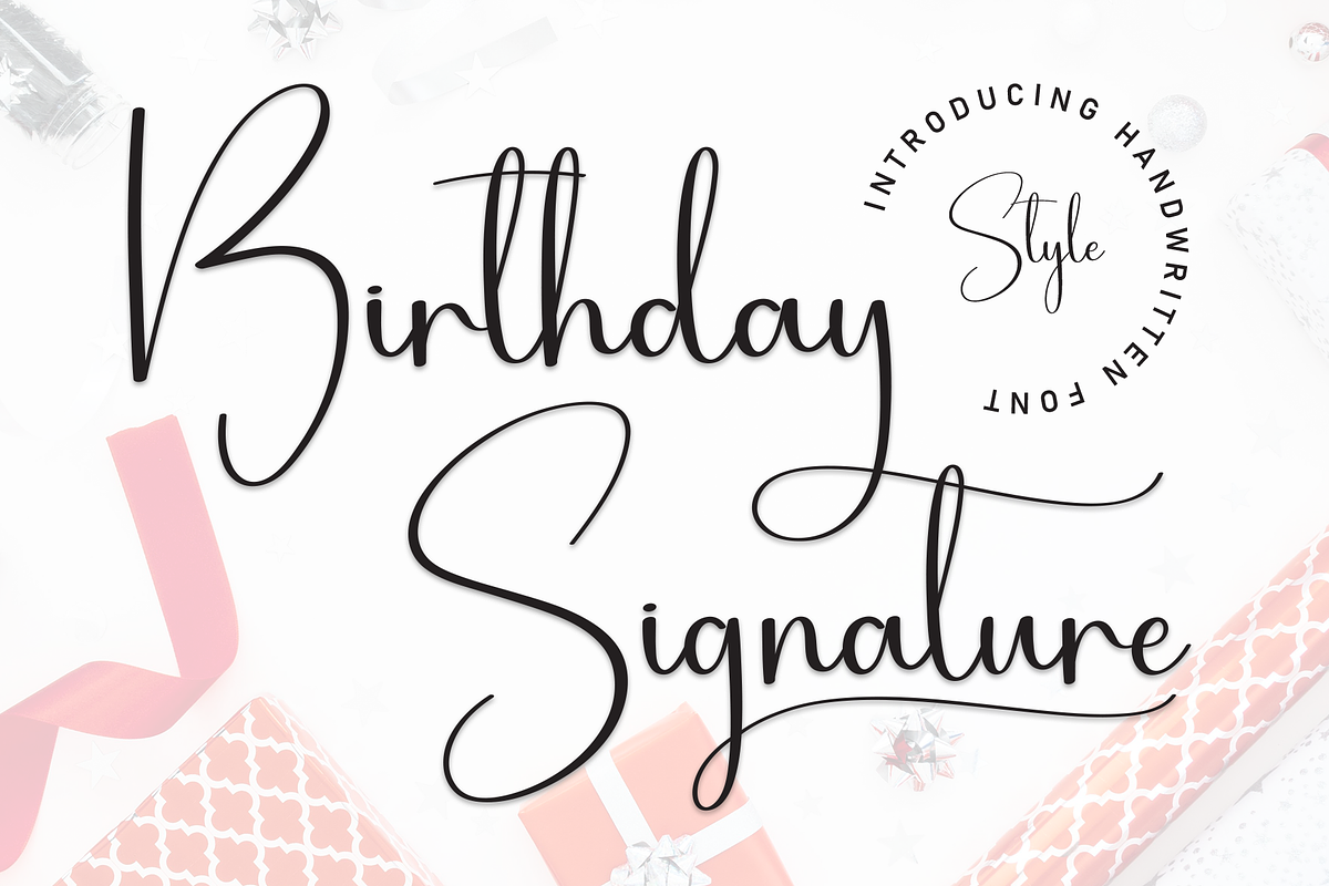 Birthday Signature | Script Font, a Handwritten Font by Scratchones (Photo 1 of 9)